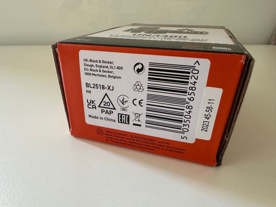 Bateria Black + Decker BL2518-XJ Lithium 2.5AH 18v Novo em Caixa c/Fatura Garantia