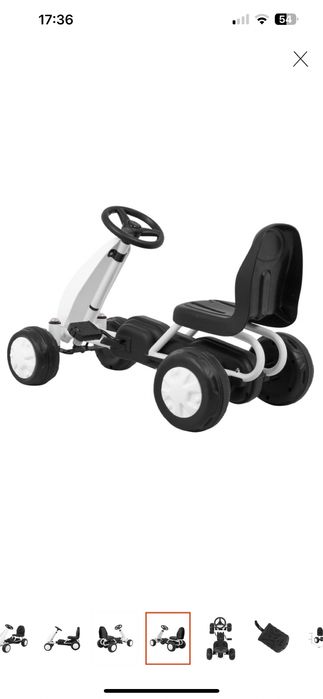 Ramiz, mini gokart z napędem, biały