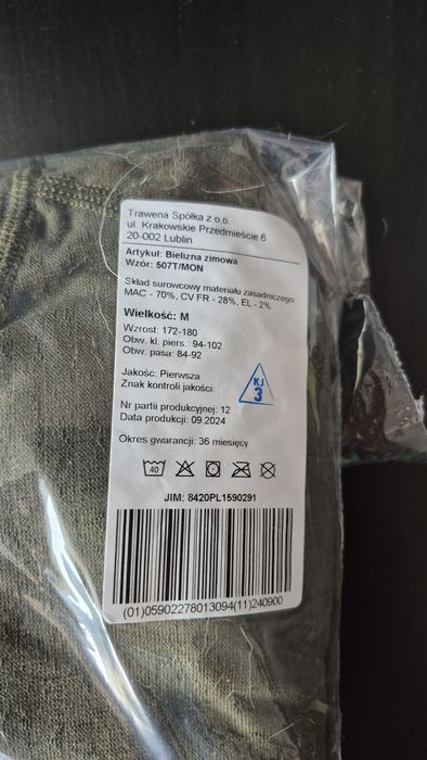 Bielizna zimowa wojskowa wzór 505T