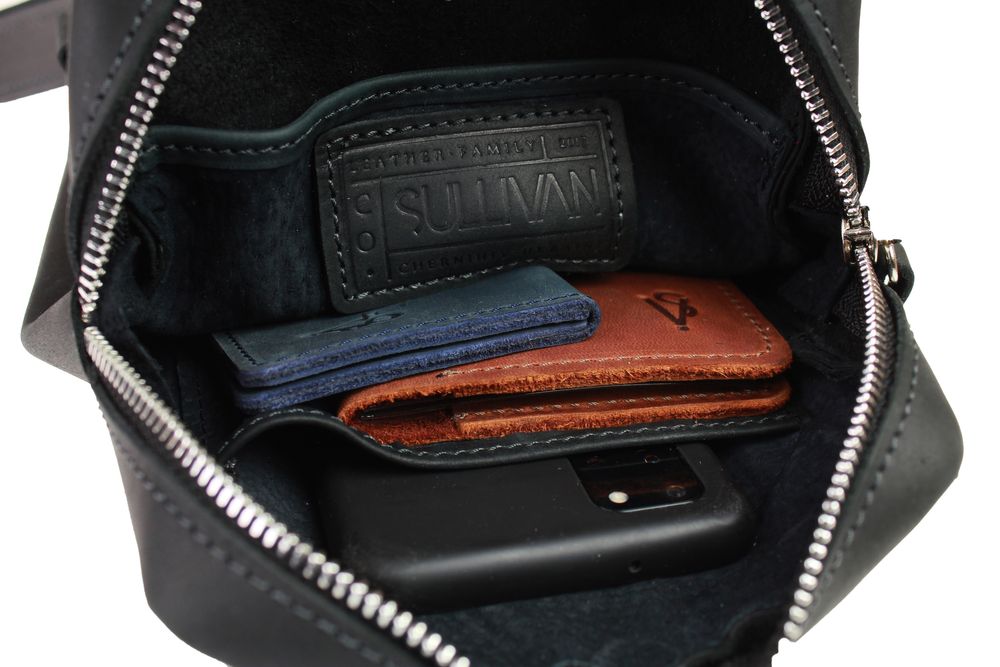 Сумка чоловіча слінг на плече бананка sms4-1(26) чорна