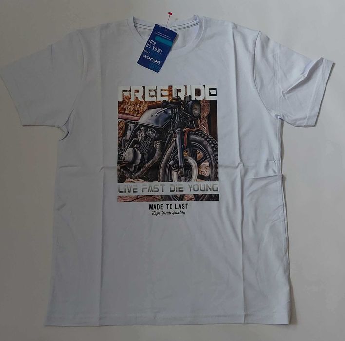 T-Shirt męski Koszulka męska TURECKA bawełna elastan motor RODOS r. M