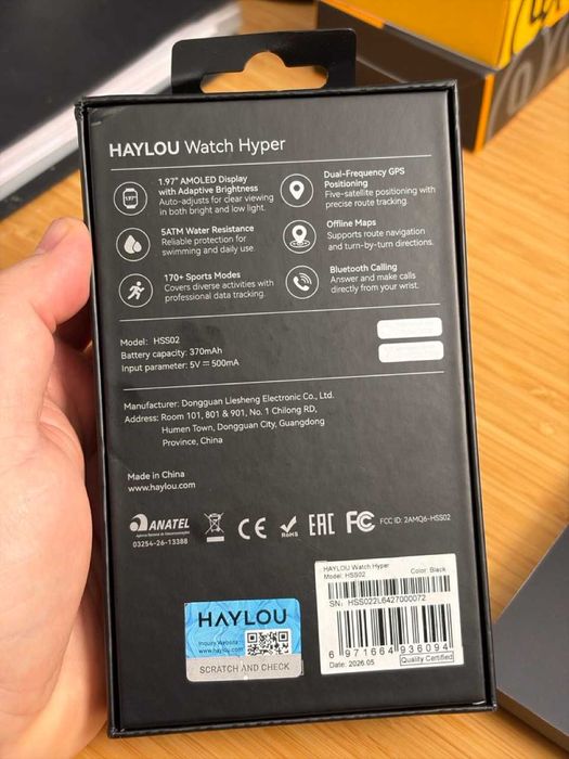 Relógio/smartwatch HAYLOU Watch Hyper na cor preta