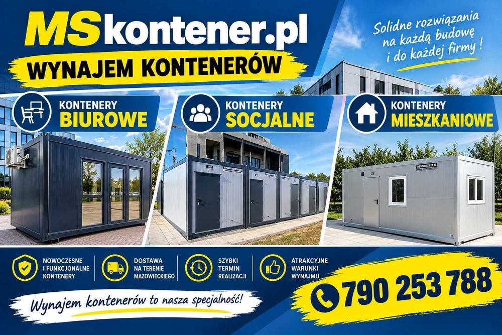 Wynajem Kontener biurowy pawilon handlowy 18m2