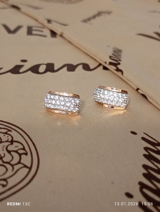 Серьги серебряные с золотыми пластинами