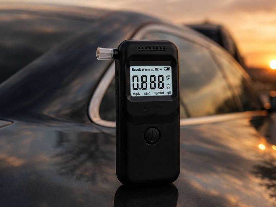 Cyfrowy tester alkoholu alkomat LCD + komplet ustników
