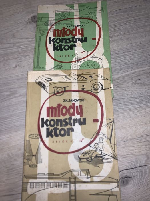 Stare ksiazki podreczniki  gazety z prl Mlody Konstruktor 2 szt zestaw
