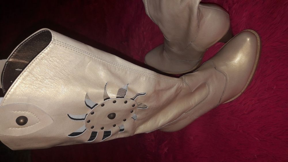 Złote Ażurowe Kozaki 38 -Nowe