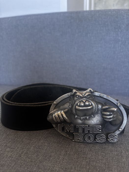 Pasek z klamrą The Bulldog Buckle Co. Vintage 1993r.