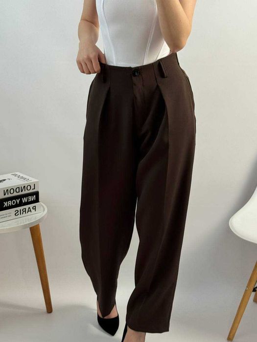 Ідеальні штани вільного крою з високою посадкою (костюмка люкс) брюки