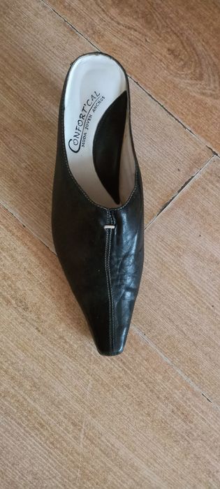 Кожаные  итальянские туфли мюли