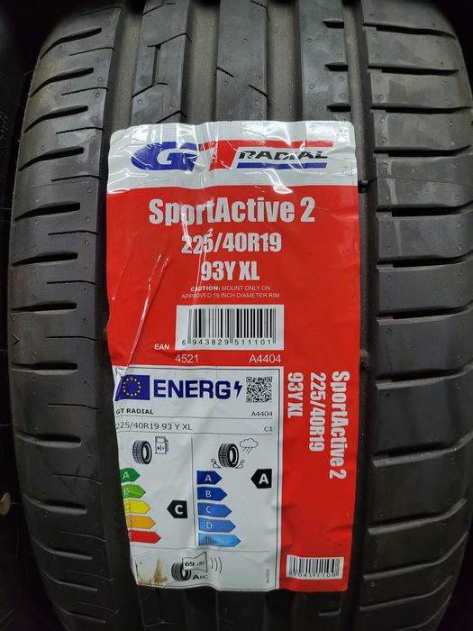 Opony letnie 225/40R19 GT Radial Sportactive 2 nowe