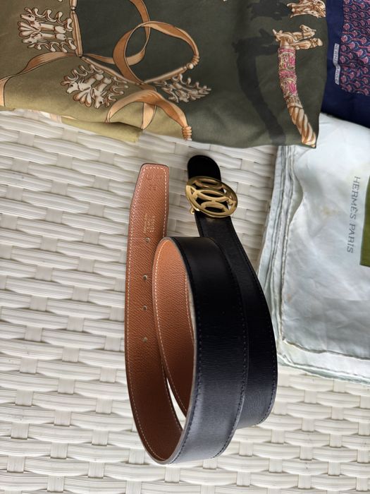 Hermès belt vintage metal and leather