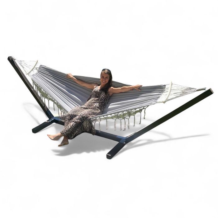 Zestaw Stelaż + Hamak 2os Boho komplet przenośny Comfort Zone 200 KG