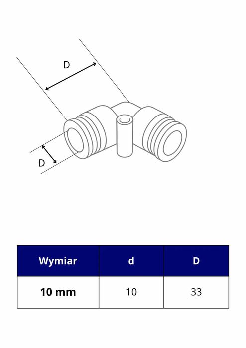 Kolanko pneumatyczne 10 mm do aeromasażu