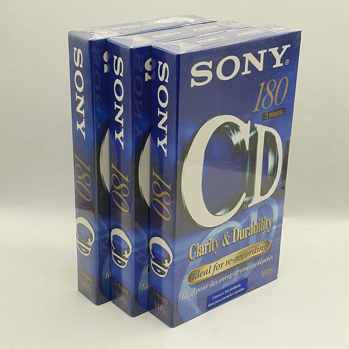 Pack de 3 Cassetes VHS SONY 180 minutos E-180CDE