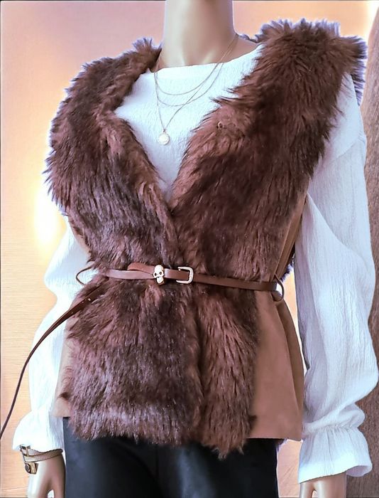 Kamizelka Futerko Zamsz Atłasowa Podszewka