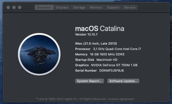 IMAC 21.5” / 2013 - 16 GB