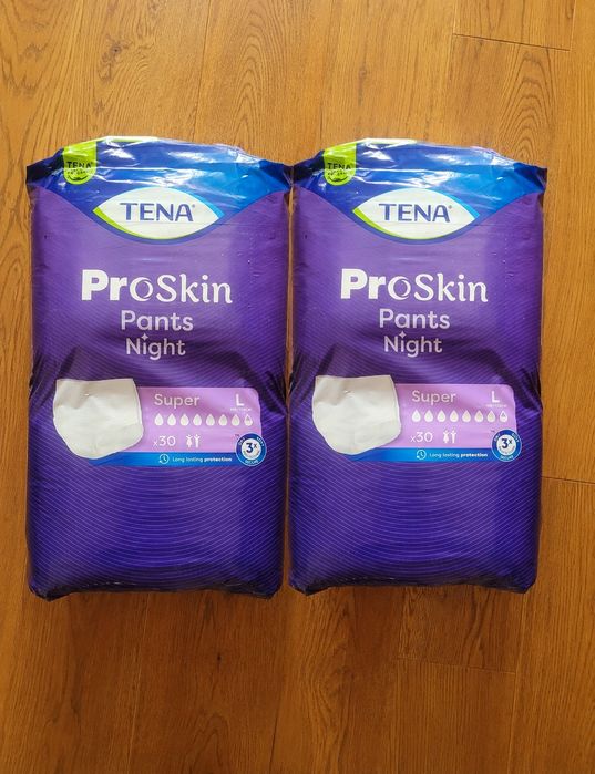 2 opakowania Pieluchy Tena Pro skin night rozm L