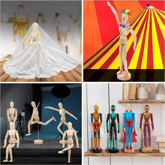 Nowy drewniany manekin / model / figurka / lalka / KURTZY / !2665!