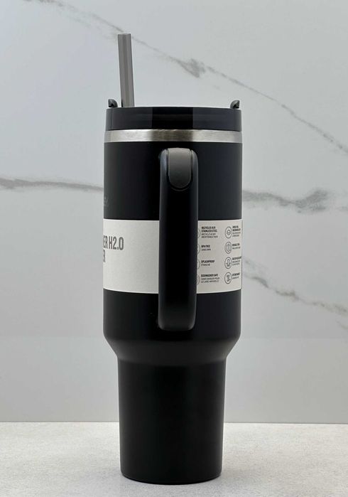 Термокружка Stanley Quencher H2.0 40oz 1.18л чорна оригінал в коробці