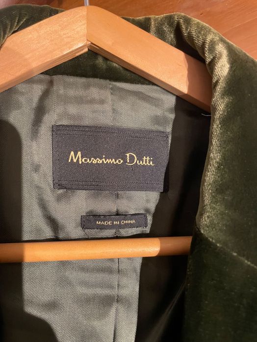 Blazer de veludo verde Massimo Dutti tamanho S