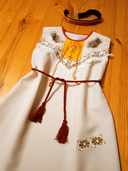 Nowy Strój Indianki 134 Indianka Pocahontas Indiańska Tunika i Opaska