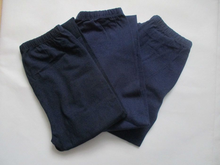 Legginsy nowe getry długie bawełniane  granatowe zestaw 3 sztuki S/M
