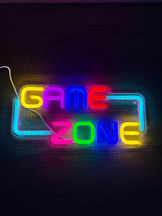 Неонова вивіска GAME ZONE / LED світильник для геймера / Ігрова зона