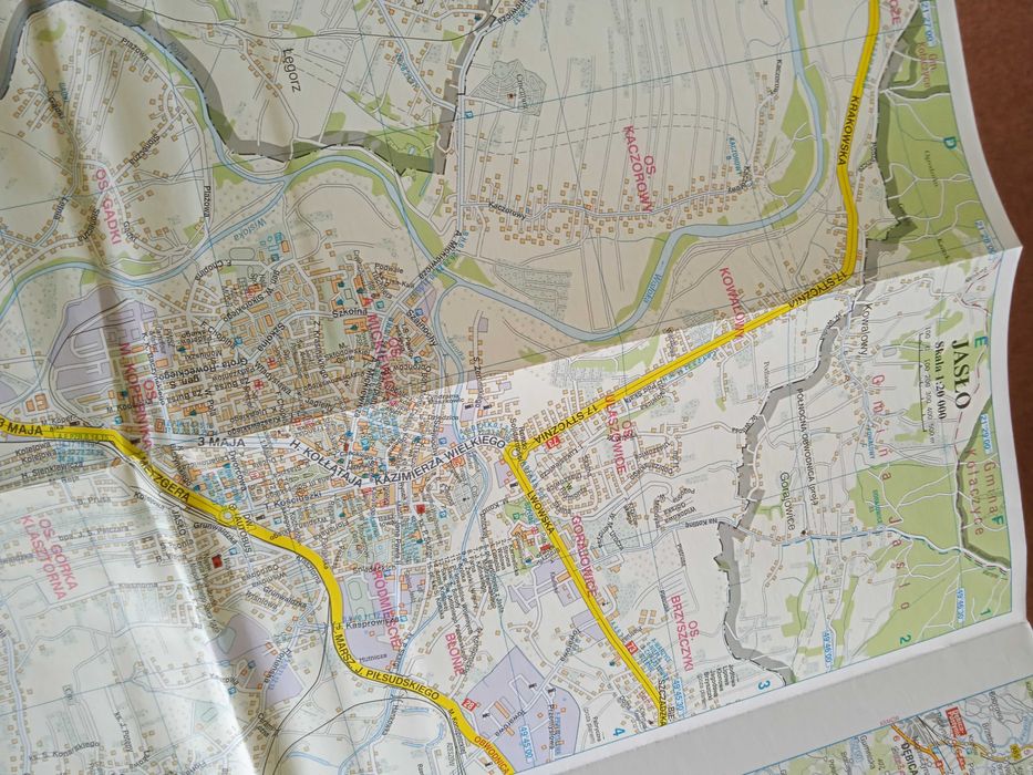 Rzeszów, Jasło, Łańcut plan miasta, mapa