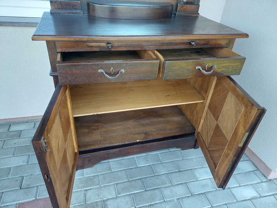 Stary secesyjny pomocnik kredens komoda lustro E187