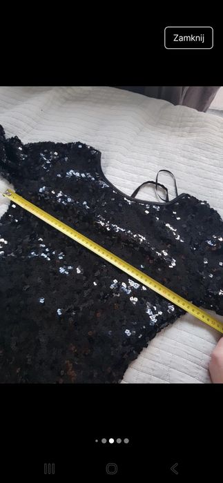Sukienka cekinowa świecąca elegancka sylwester święta cekiny S mini