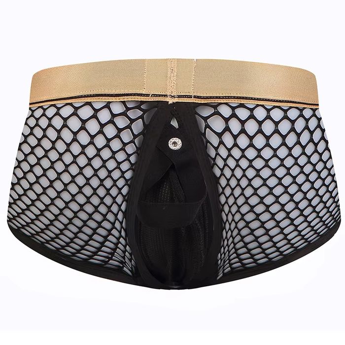 Męskie Siateczkowe Bokserki Jockstrap Otwarte z Przodu i z Tyłu - XL