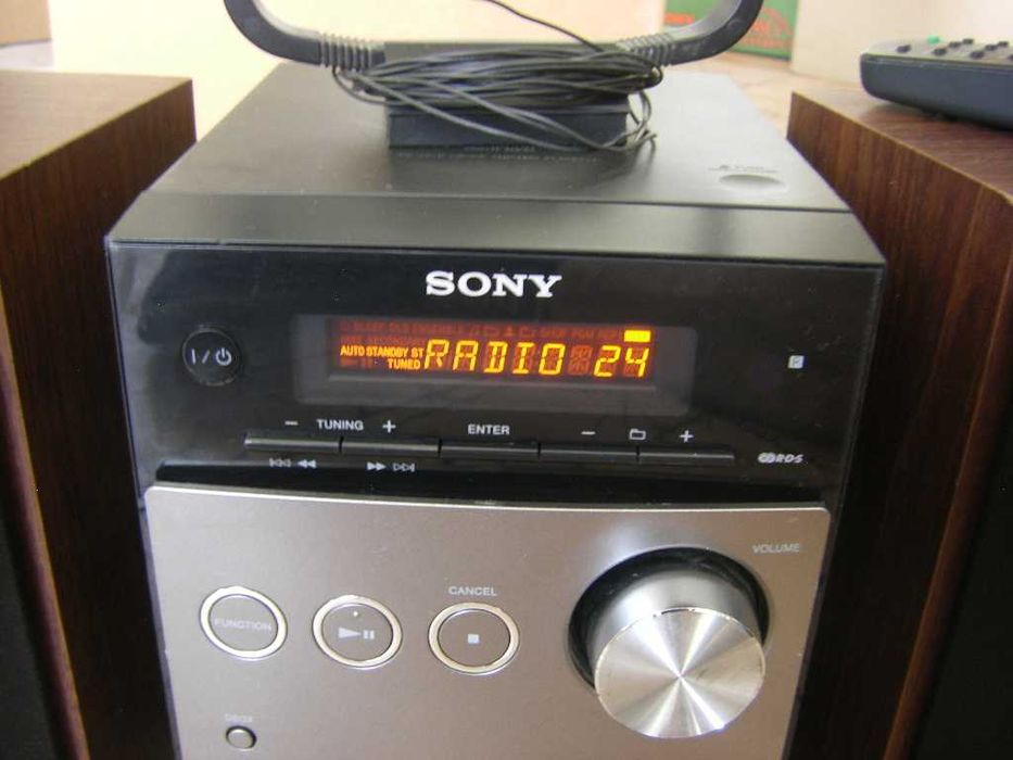 Mini wieża mp3 USB CD stereo SONY - pilot, głośniki, antena