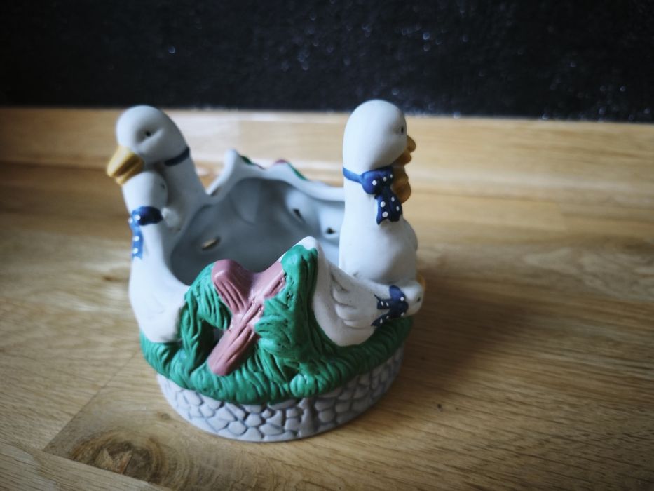 Ceramiczna osłonka figurka Kaczki – dekoracja retro