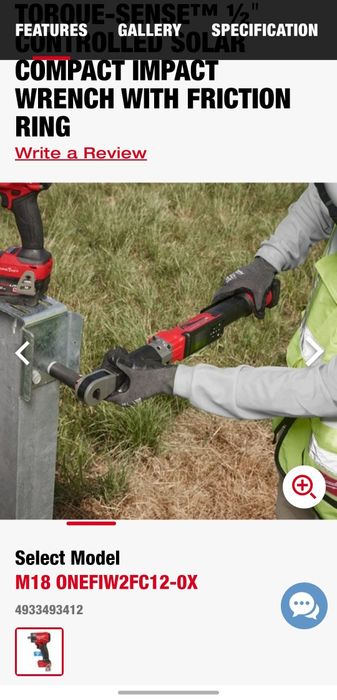 Milwaukee 3060 M18 ONEFIW2FC12-0X гайковерт динамометричний