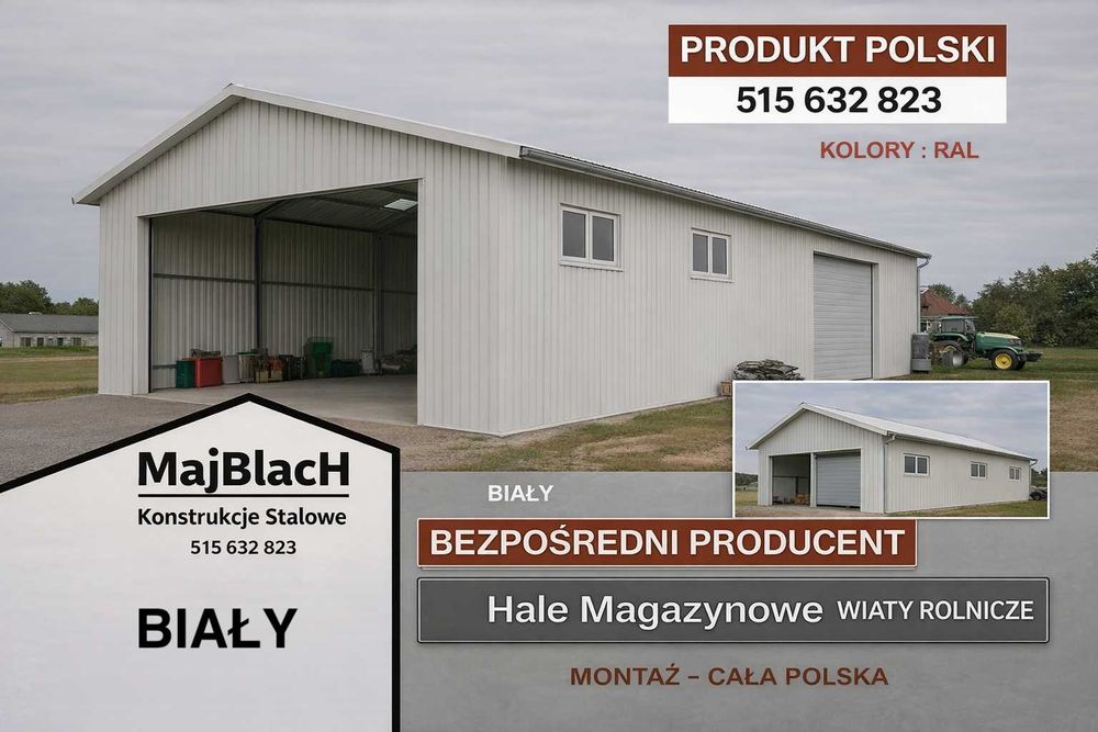 Kolory RAL | Hala - Wiata |Garaż Blaszany| RABAT | PRODUCENT Maj-BlacH