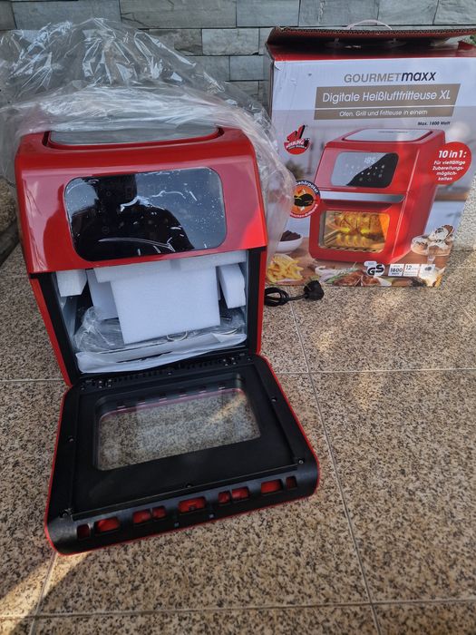 Fritadeira Digital a Ar Quente XL da GOURMETmaxx, um eletrodoméstico multifuncional de 12 litros e 1800 Watts