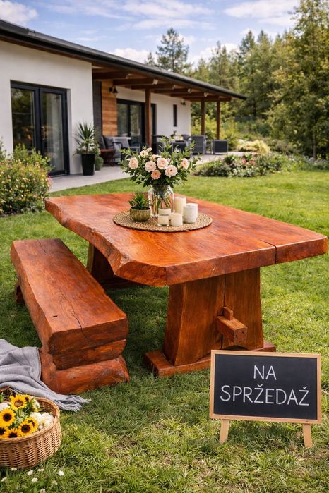 stół drewniany biesiadny naturalny