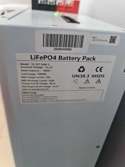 LiFePo4 Аккумулятор Quantum 51.2V 7.68Kw  | Железофосфат батарея 150Ah