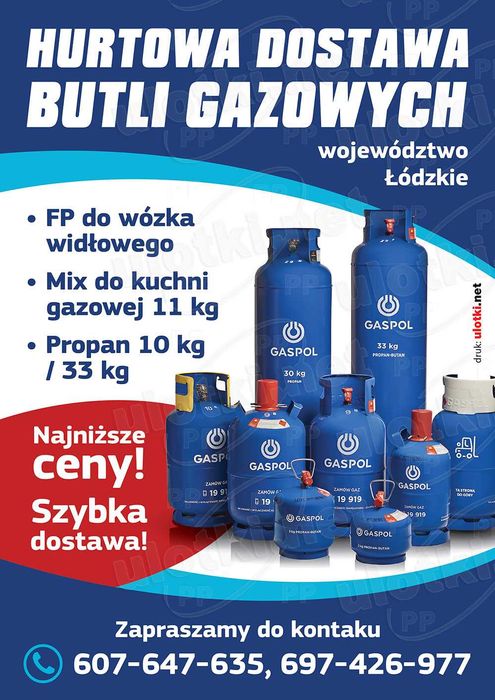 Dostawa Gazu Butle gazowe 11kg, Ozorków ,Stryków , Piątek