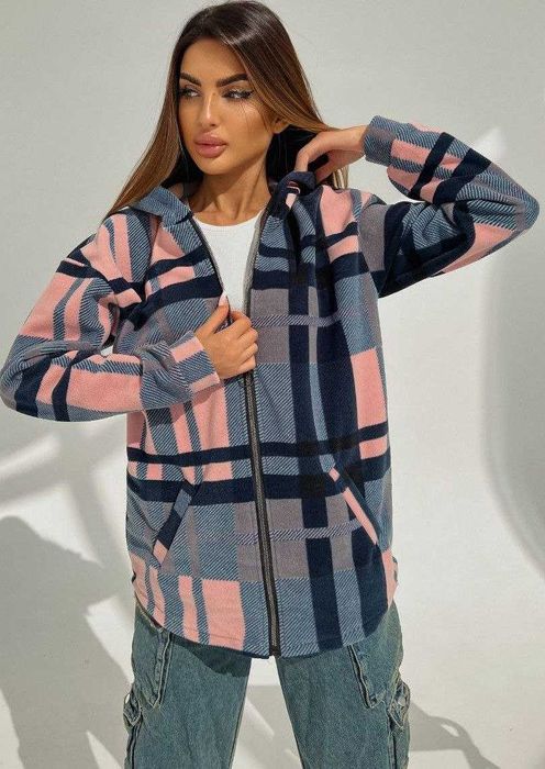 Женская флисовая кофта с капюшоном на молнии   от 42 до 60  рр.