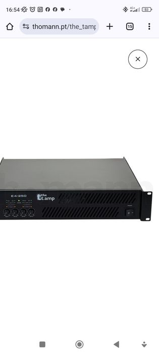 PA sistema som OHM 1100W RMS com amplificador 4 canais e x-over