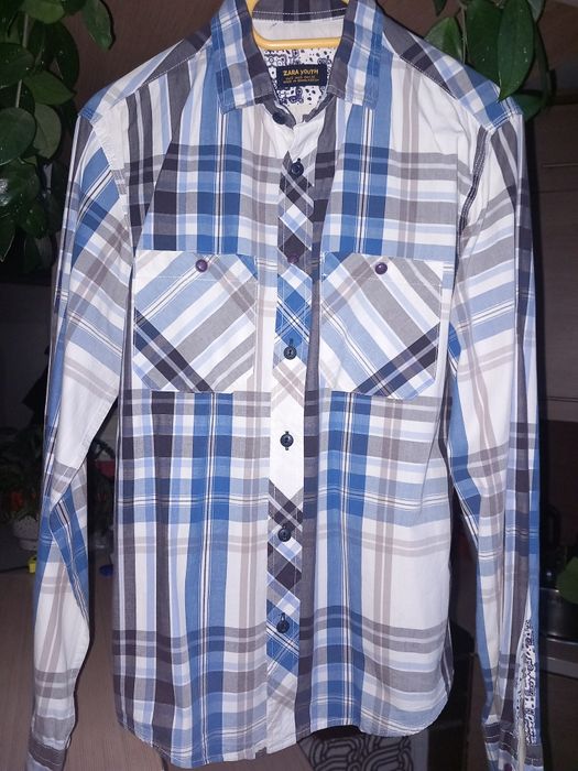Koszula chłopięca w kratę Zara rozm.S