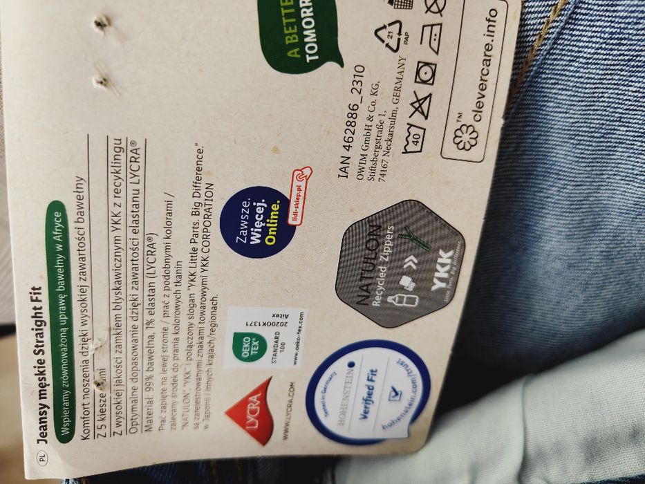 Livergy męskie jeansy Straight Fit 54r