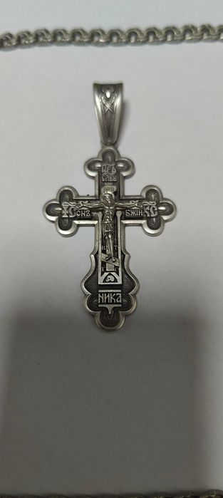 Срібний хрест і ланцюг 70гр
