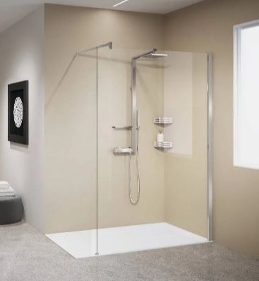 Ścianka walk-in Novellini Kuadra H 87-90 cm biały mat/szkło