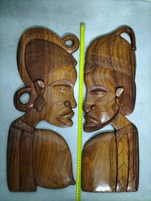 Vintage Africano Esculpido à Mão