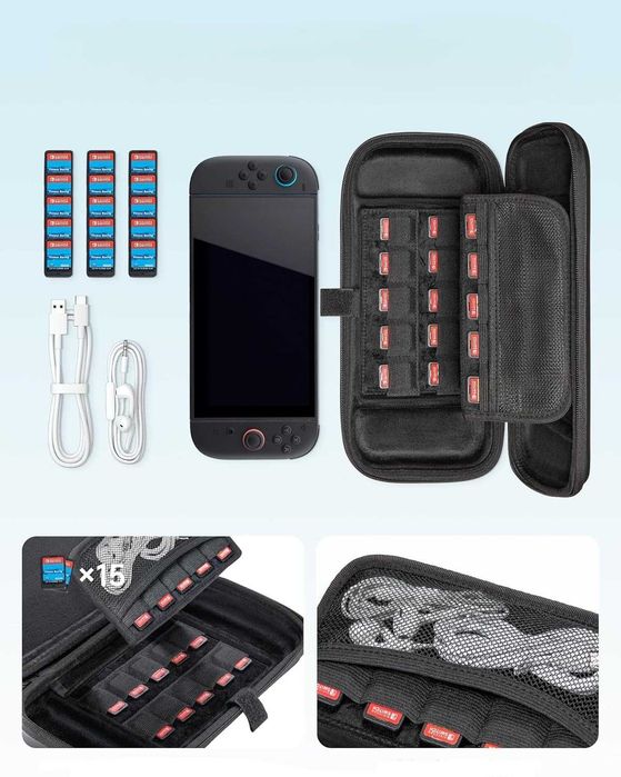 Etui JSAUX do Nintendo Switch 2 2025 Pokrowiec Torba Pasek na ramię