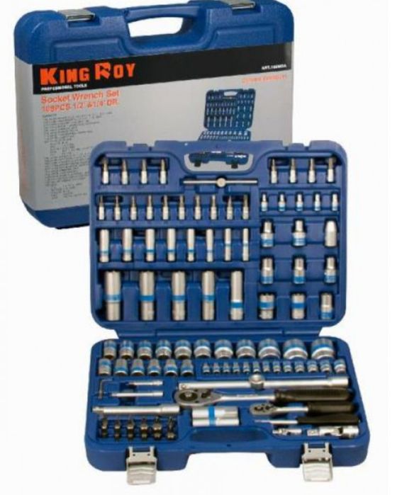 Набір інструментів King Roy 108 предметів 1/4-1/2"; DR (6-гранний)