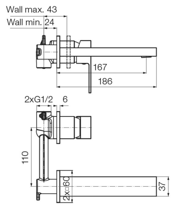 Bateria podtynkowa NOWA czarna valvex